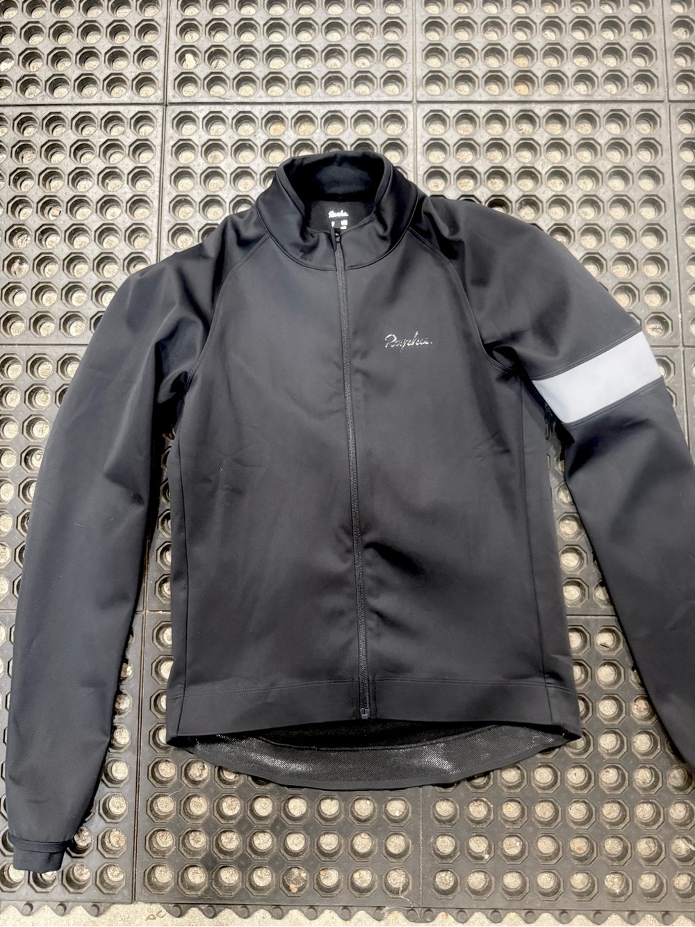 Rapha Black Performance Cycling Jacket with Reflective Arm Stripe